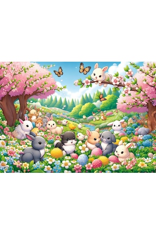 Art Çocuk Tavşanların Buluşması 25 Parça Puzzle
