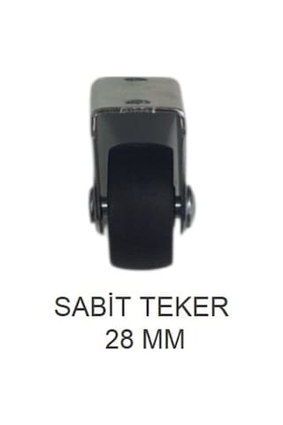 Ofis Koltuk Dolap Etejer İçin 28'lik Sabit Teker 4 Adet Siyah