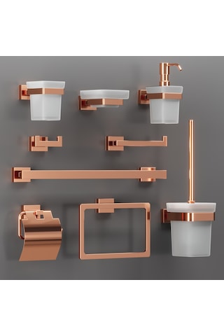 Line Bathroom Prime Bornoz Askılık 125802 İkili Rose Rose Gold