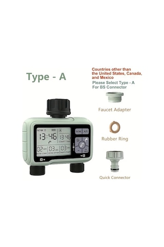 Maxaccess 1 Adet Eshico Super Zamanlama Sistemi 2 Çıkışlı Type A Su Zamanlayıcı Hassas Sulama Dış Mekan Otomatik Sulama Tam Ayarlanabilir Program 11.99cm X 12.29cm X 5.51cm