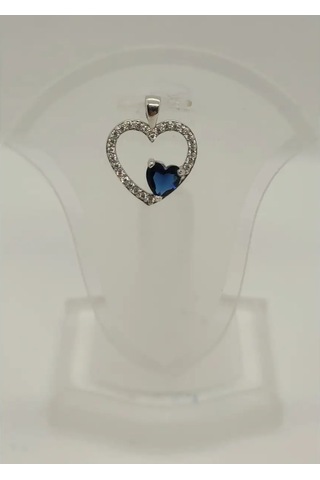 Gold Plaza Jewelry 925 Ayar Gümüş Kalp Kolye 146510067 Gri