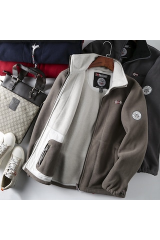 Sonbahar Ve Kış Kalın Bol Günlük Erkek Ceketi Mavi