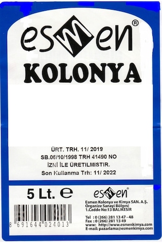 Tampa Limon Kolanyası Esmen 80 O 5000Ml Nihalfidan Store