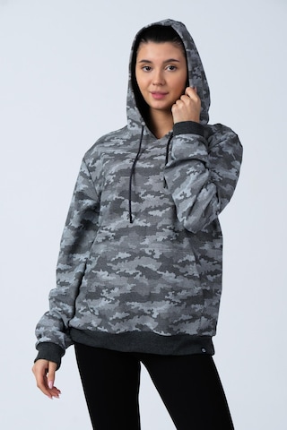 Alexander Gardi Alexandergardı Kamuflaj Desenli Kapüşonlu Sweatshirt E21-72101 Gri