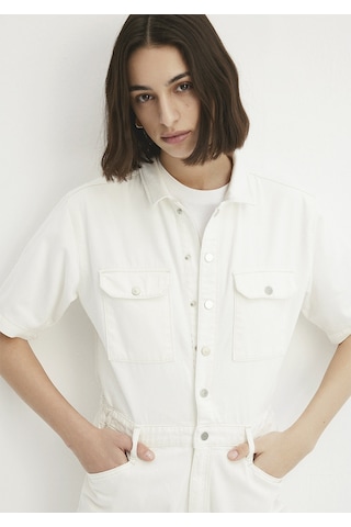 Mavi - Doria Iconic Kırık Beyaz Denim Tulum 101265-86431 Ekru