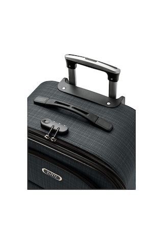 Oleets 8 Tekerli Su Geçirmez Ultra Kalite Kumaş Orta Boy Valiz Siyah