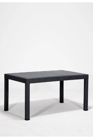 70x120 Cm Rattan 4 Kişilik Masa Seti Kolsuz Sandalye Antrasit