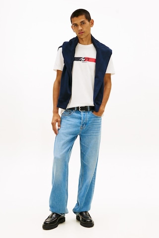 Tommy Hilfiger Tjm Erkek Regular İmza Şeridi T Ext Beyaz T-shirt-13661 Beyaz