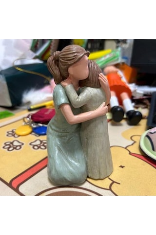 Anne Kız Figür Reçine Anne Kız Sarılan Heykel Doğum Günü Anneler Günü Hediyesi Yatak Odası Oturma Odası Dekoru İçin