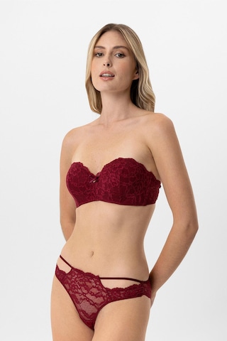 Pierre Cardin Lingerie Lotus Straplez Dantelli Sütyen Takımı Bordo