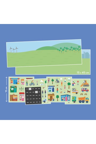 Moritoys Reusable Sticker Set - My City - Tak Çıkar Çıkartma Oyunu