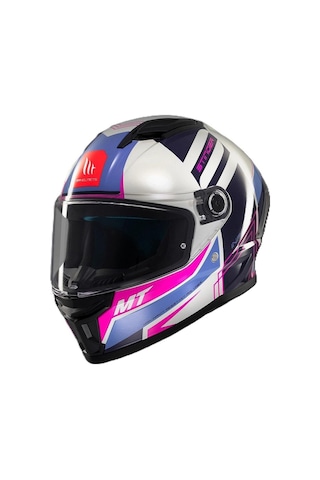 Mt Stinger 2 Tron C8 Kapalı Kask Siyah - Beyaz - Pembe