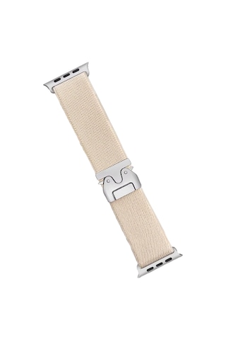 Apple Uyumlu Watch 42mm Forest Kumaş Kordon Saat Değildir - Krem/