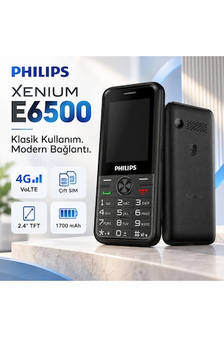 Philips Xenium E6500 4G VoLTE Kameralı Çift SIM 2.4 İnç 1700 mAh Tuşlu Cep Telefonu
