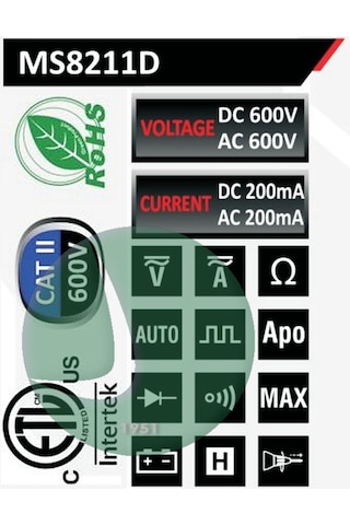 Mastech Ms8211d Kalem Tipi Dijital Multimetre