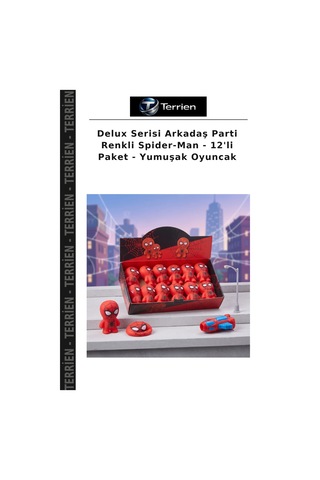 Delux Serisi Arkadaş Parti Renkli Spider-man - 12'li Paket - Yumuşak Oyuncak