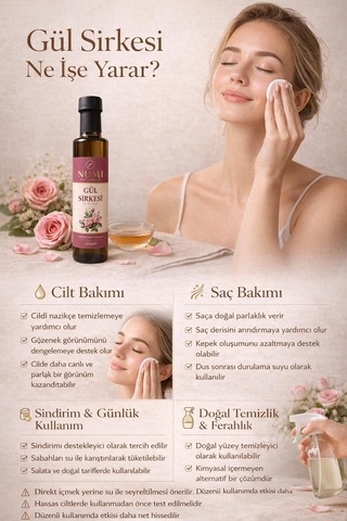 Gül Sirkesi Premium Doğal Fermantasyon 250ml
