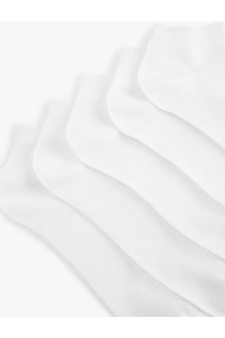 Koton Basic Pamuklu 5'li Patik Çorap Seti Beyaz 6sak80280aa