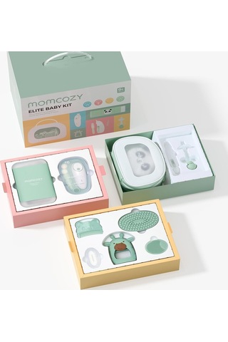Momcozy Elite Bebek Seti, Premium Bebek Bakım & Sağlık Kit, 10'u 1 Arada Set Bebek Bakım Seti Çok Renkli
