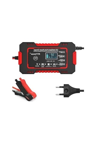 Novahub 12v 6a Araç Akü Şarj Cihazı, Dokunmatik Ekran, Darbe Onarım, Lcd, Hızlı Şarj, Red Eu Plug, Polonya