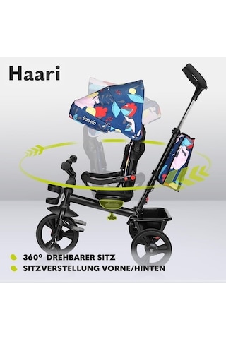 Lionelo 2'si 1 Arada Üç Tekerlekli Bisiklet, Itme Çubuğu, 18 Aydan Itibaren 25 Kg'a Kadar, Ileri Ve Geri Sürüş, Çocuk Bisikleti Çok Renkli