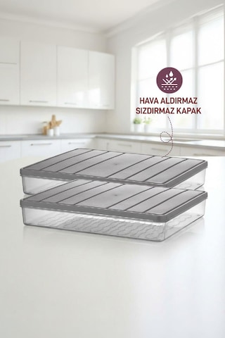 Selka Home 2 Adet 2,25 Lt. Nora Organizer Buzdolabı Buzluk Düzenleyici  Saklama Kabı