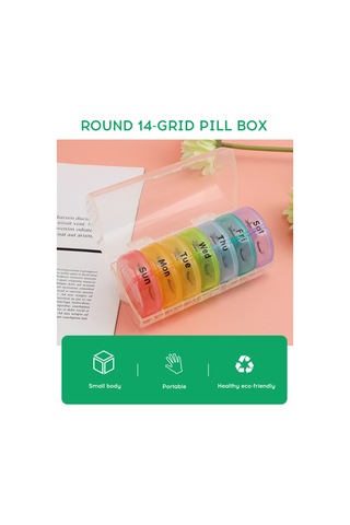 Vkemall 7 Bölmeli 14 Izgara Günlük İlaç Kutusu, Pp Malzeme, Nem Engelleme, Hafif Taşınabilir, Siyah