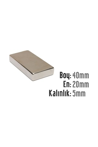 2 Adet Plaka Mıknatısı 40 X 20 X 5 Güçlü Neodyum Mıknatıs Magnet