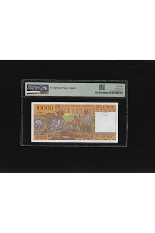 Madagaskar Madagascar Banky Foiben'i 10.000 Francs Frank P79a Nd 1995 Pmg 68 Epq Superb Gem Unc Ç