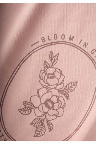 Cigit Desenli Taytlı T-shirt Takım 2-10 Yaş Pudra Pembe Pudra
