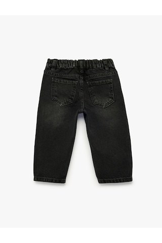 Koton Cep Detaylı Pamuklu Denim Pantolon Antrasit 7wmb40001td