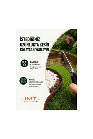 Esnek Pvc Çim Ayırıcı Bahçe Peysaj Düzenleyici 10 Metre Kahverengi Çim Sınırlayıcı Esnek Plastik Taş Toprak Ayraç Bariyer Peyzaj Bordürü
