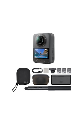 Osmo 360 Adventure Combo - 1 İnç Sensörlü 360 Derece Kamera, Yerel 8k-360 Video, 120mp Panoramik Fotoğraflar, 100