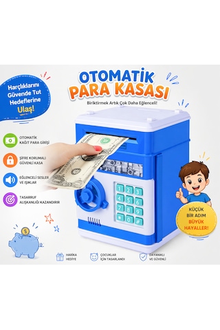 Şifreli Otomatik Para Kasası Çocuklar İçin Sesli Ve Işıklı Tasarruf Kumbarası