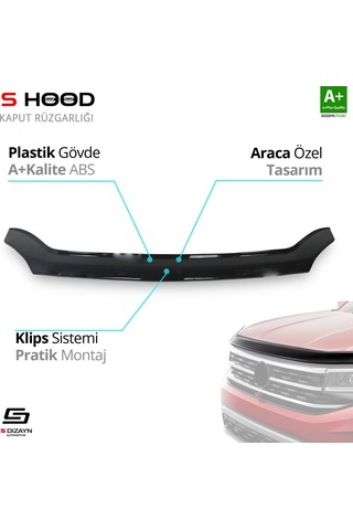 S-dizayn Gaz Gazelle Abs Plastik Kaput Rüzgarlığı 2013 Üzeri A+kalite