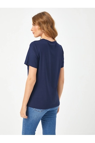 Faik Sönmez Kadın T-shirt B00002 Lacivert