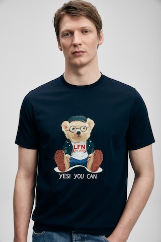 Lufian Teddy Modern Grafik T- Shirt Lacivert Lacivert 111020305100200 Lacivert