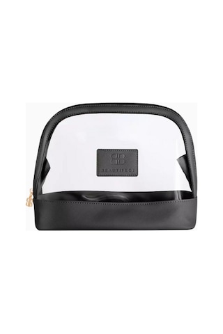 Beautifect Black Toiletry Bag, Şeffaf Siyah Düzenleyici Makyaj Çantası