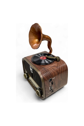 Rose Sp-428 Usb-sd-fm-bluetooth Destekli Şarjlı Nostaljik Retro Radyo - Gri