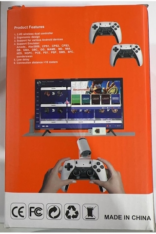 Hy01 2.4g Game Stick Wireless Dual Controller Kablosuz Usb Oyun Kolu 2 Adet 64gb Tf Kartı Oyun Yüklü
