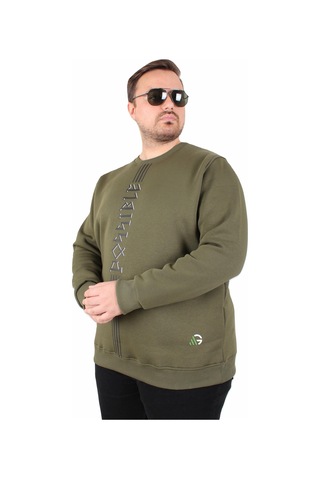 Moc Grande Mocgrande Büyük Beden Bisiklet Yaka 3ip Sweat Possible 25719 Hakı Haki