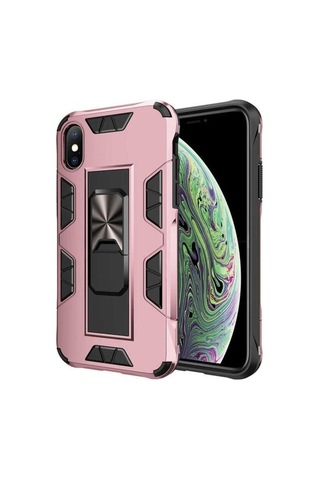 Apple Uyumlu iPhone X Kılıf Zore Volve Kapak Rose Gold