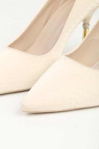 Pierre Cardin Pc - 55017 Kadın 9 Cm Topuklu Abiye Ayakkabı Krem