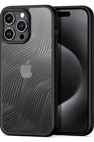 Dux Ducis Apple iPhone Uyumlu iPhone 15 Pro Max Aimo Series Premium Buzlu Sert Pc-tpu Kılıf- 5775 Siyah