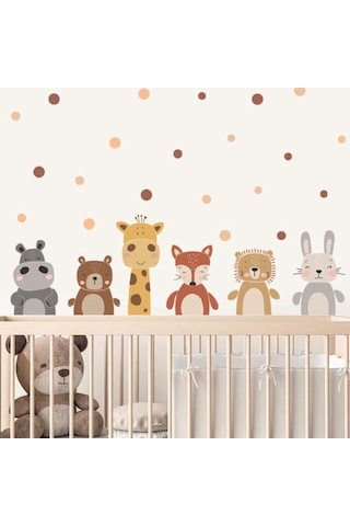 Boho Hayvanlar Alemi Duvar Dekorasyon Sticker