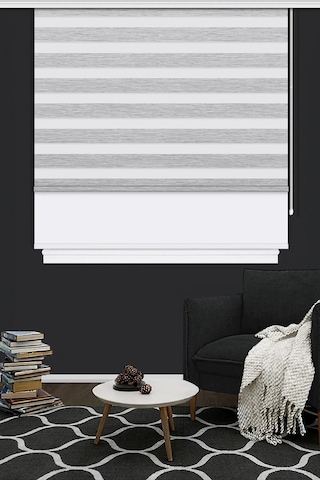 Çift Mekanizmalı Zebra Stor Güneşlik Perde 07 Gri Mutfak Balkon Perdesi Çocuk Yatak Odası Perdesi Gri Çift Mekanizmalı Zebra Stor Güneşlik Perde 07 Gri Mutfak Balkon Perdesi Çocuk Yatak Odası Perdesi Gri