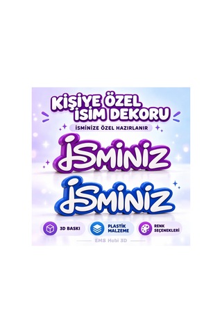 Kişiye Özel 3d İsim Dekoru Kişiye Özel 3d İsim Dekoru