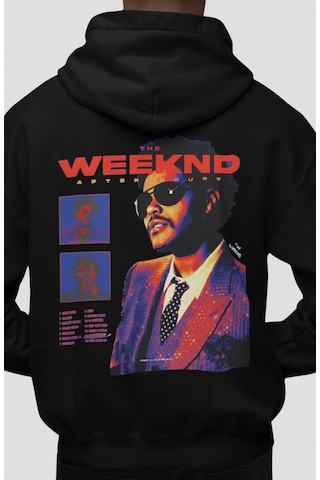Sevbano The Weeknd After Hours Rapper Şarkıcı Sırt Baskılı Unisex Oversiz Siyah