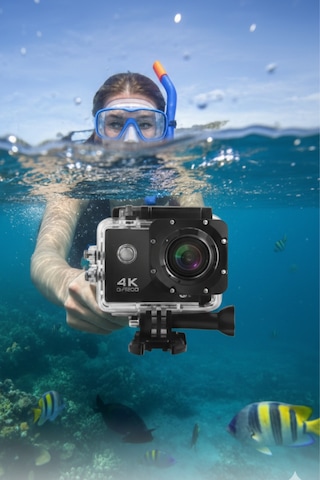 4k Aksiyon Kamerasi 16mp 30m Su Altı Wifi 170 Ultra Hd Objektif Video Kamera Siyah