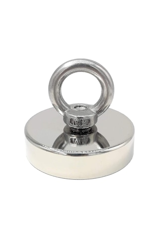 Süper Güçlü Neodimyum Mıknatıs 120 Kg - Güçlü Mıknatıs - Mıknatısla Balıkçılık İçin Mükemmel - Neodimyum Kalıplı 60 Mm